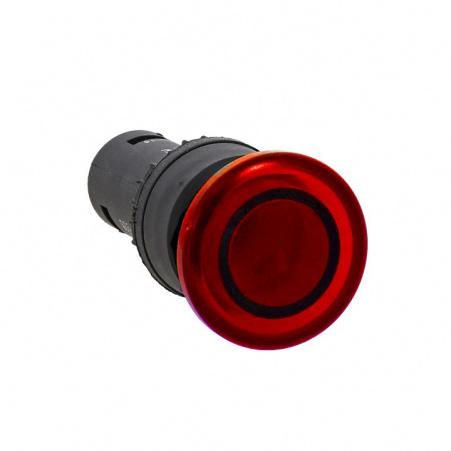 Кнопка "Грибок" красная d22мм LED 220В 1з+1р SW2C MD (EKF)