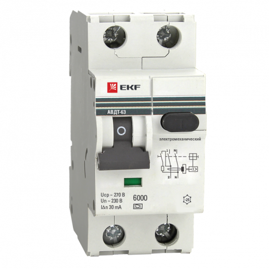 Диф.авт 40А/ 30мА 2P АВДТ-63 C40 тип A (EKF)