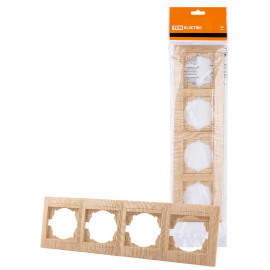 Рамка 4-х постовая горизонтальная сосна "Лама" TDM