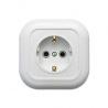 Розетка скр/уст 1-мест. с заземлением IP20 16А белая РА16-635 "Валентина" (Москва) распродажа