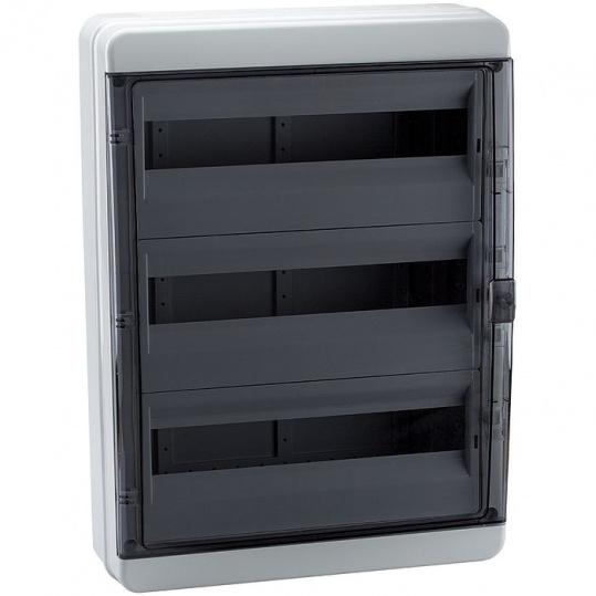 Бокс навесной IP65 54 мод. BNK 65-54-1 (прозрачная черная дверь) (TEKFOR)