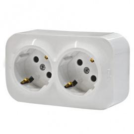 Розетка откр/уст 2-мест. с заземлением 16А белая "Quteo" (Legrand) 782213