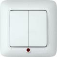 ПРИМА С/У 2-клавишный ВЫКЛЮЧАТЕЛЬ с подсветкой 6А 250В, БЕЛЫЙ, опт.уп.Россия