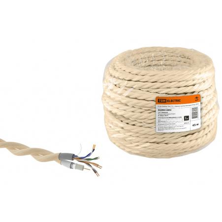 Ретро провод "Эко" TV + Internet витой, бежевый (45м) TDM